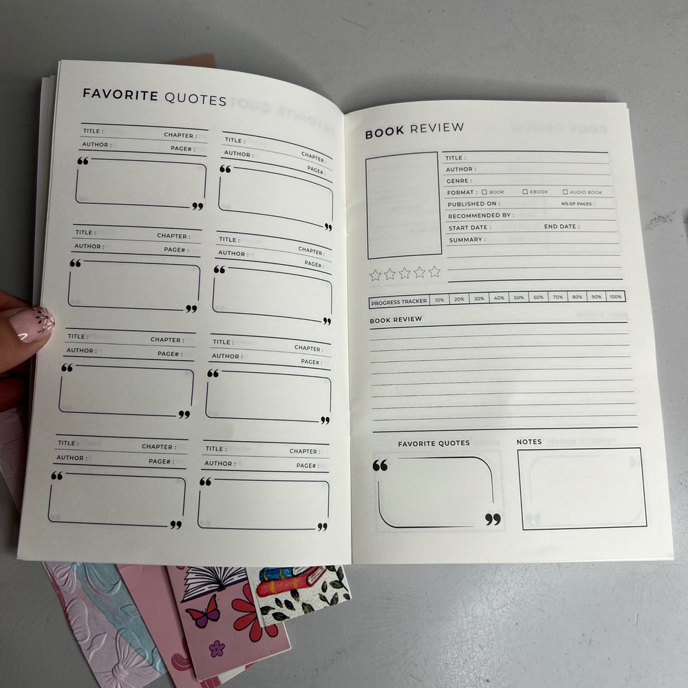 Booktok Bundle Reading Planner Journal Kit Book Review Bookmarks - Picture 5 of 6